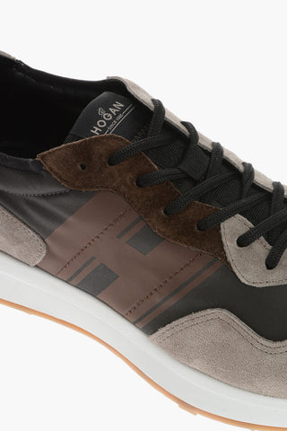 Fabric and Suede Low-Top Sneakers