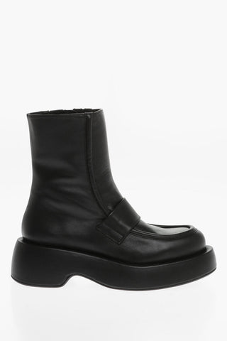Leather MIKA Ankle Boots with Zip Closure
