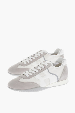 Two-Tone Lurex and Suede OLYMPIA Low-Top Sneakers