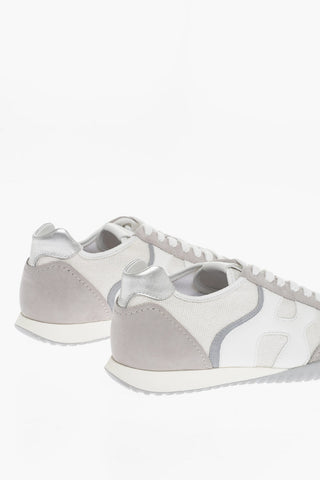 Two-Tone Lurex and Suede OLYMPIA Low-Top Sneakers