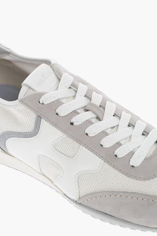 Two-Tone Lurex and Suede OLYMPIA Low-Top Sneakers