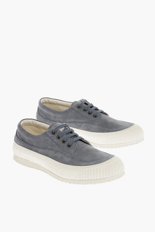Suede Low-Top Sneakers with Contrasting Sole