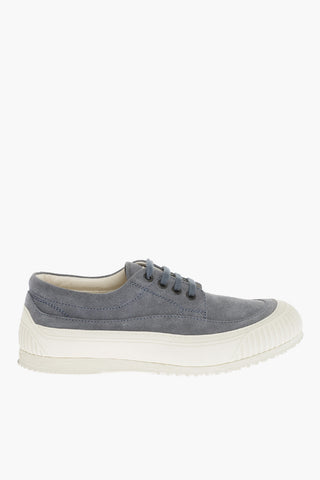 Suede Low-Top Sneakers with Contrasting Sole
