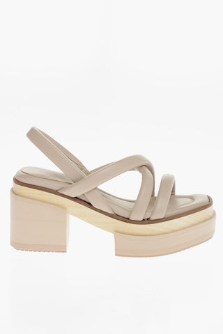 Faux Leather MARINE Slingback Sandals Heel 8cm