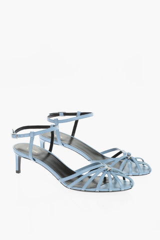 Leather TRIOMPHE Ankle-Strap Sandals Heel 6cm