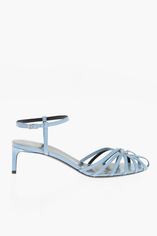 Leather TRIOMPHE Ankle-Strap Sandals Heel 6cm