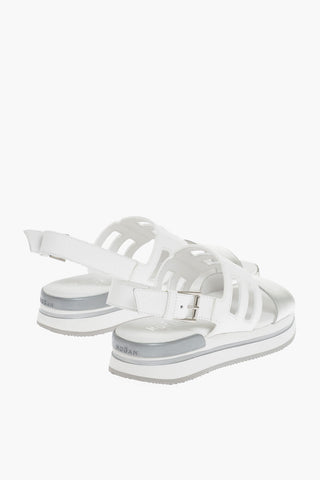 Sandali in Pelle con Logo Cut Out