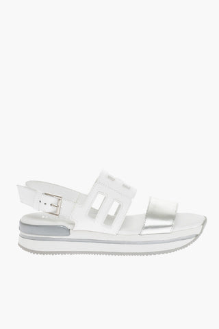 Sandali in Pelle con Logo Cut Out