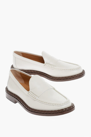 Leather Penny Lofars with Braided Detail