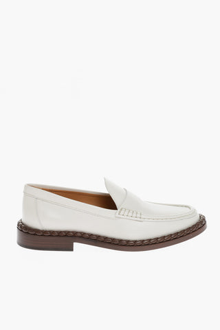 Leather Penny Lofars with Braided Detail
