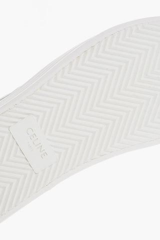 Canvas Low-Top Sneakers with Leather Triomphe Detail and Platform 3.5cm