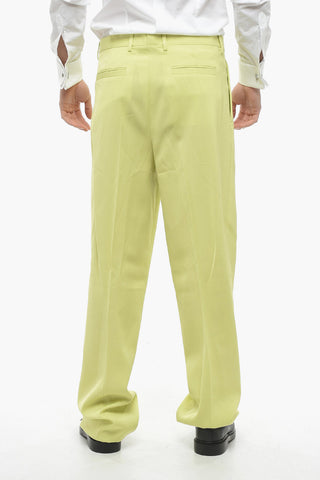 Wide Leg High-waisted Pants with Pleated Detail