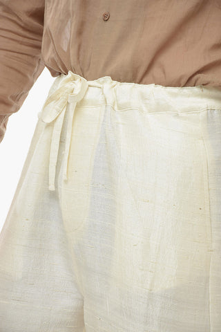SUNFLOWER GARDENS Silk Baggy Pants with Distressed Effect