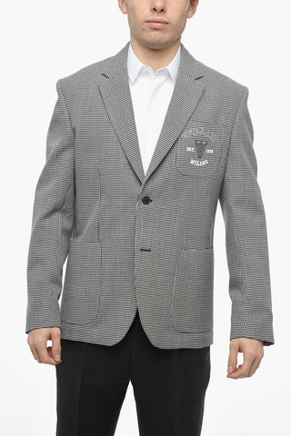 Half-lined Blazer with Houndstooth Pattern