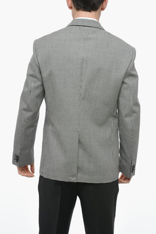 Half-lined Blazer with Houndstooth Pattern