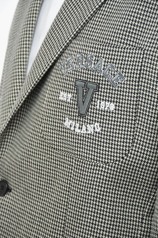 Half-lined Blazer with Houndstooth Pattern