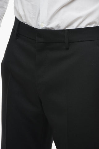 Wool Cigarette Pants with Pleats