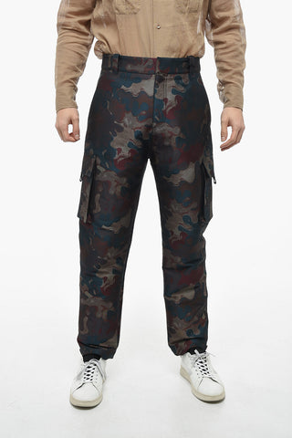 Camouflage Cargo Pants with Back Logo Patch