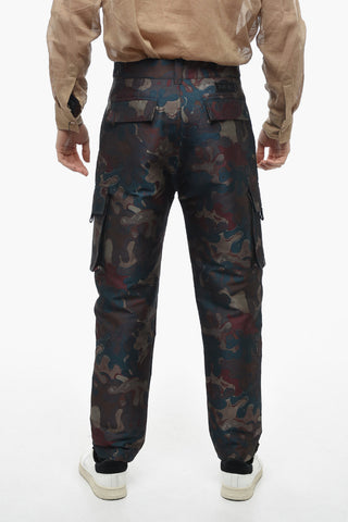 Camouflage Cargo Pants with Back Logo Patch
