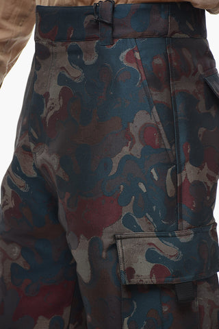 Camouflage Cargo Pants with Back Logo Patch