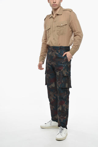 Camouflage Cargo Pants with Back Logo Patch