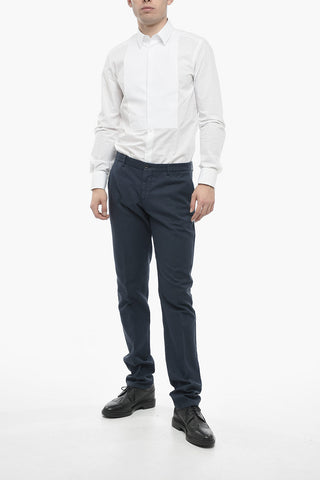Linen Blend Slim Fit Trousers with Welt Pockets