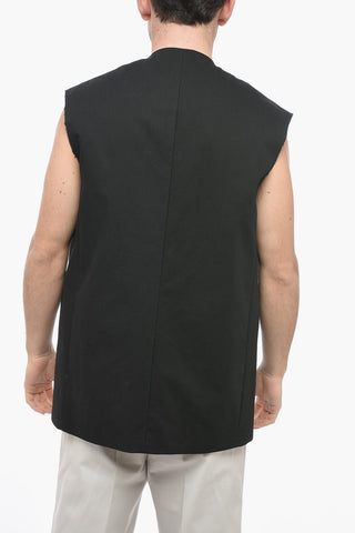 Single-breasted Virgin Wool Vest with Notch Lapel