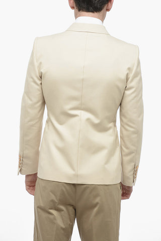 Blazer Doppiopetto in Cotone con Rever a Lancia