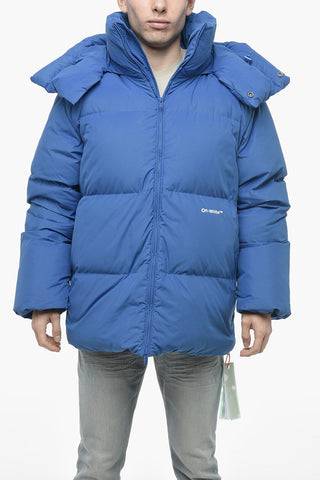 BOUNCE HOODED DOWN PUFFER PEACOCK WHITE