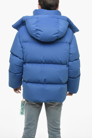 BOUNCE HOODED DOWN PUFFER PEACOCK WHITE