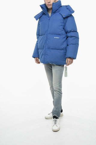 BOUNCE HOODED DOWN PUFFER PEACOCK WHITE