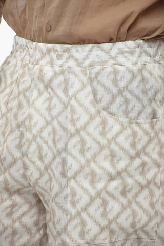 Shorts in Lino CHINE con Motivo Monogram