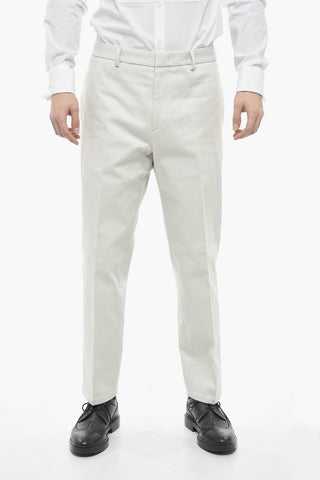 Pantaloni Chino in Cotone Twill con Passanti