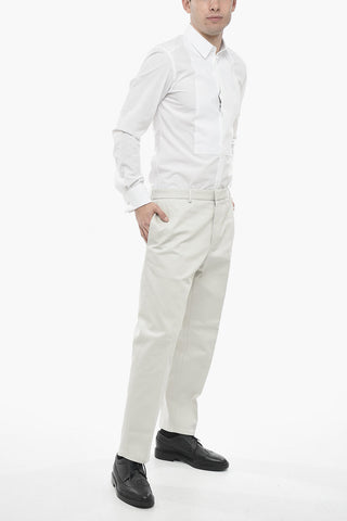 Pantaloni Chino in Cotone Twill con Passanti