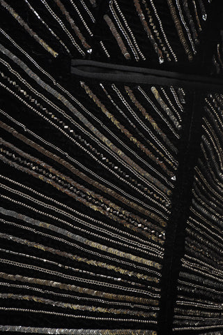 Velvet BEADED Tuxedo Jacket with All-Over Silver Details