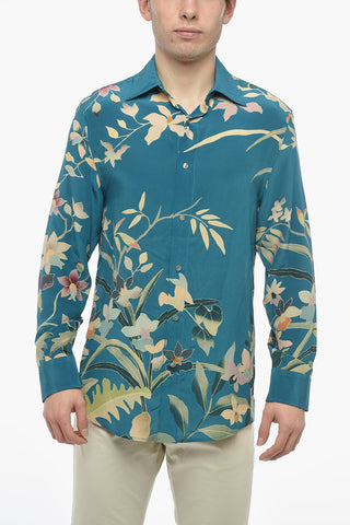 Camicia in Seta con Stampa a Fiori