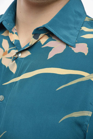 Camicia in Seta con Stampa a Fiori