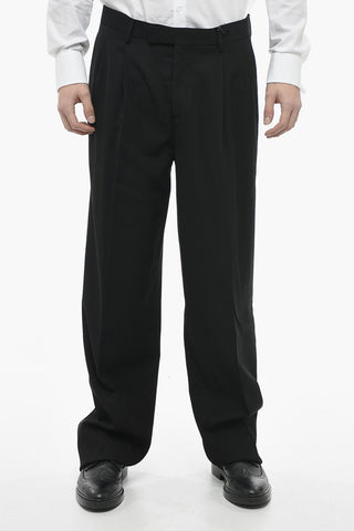 Wide Leg High-waisted Pants with Pleated Detail