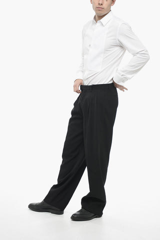 Wide Leg High-waisted Pants with Pleated Detail