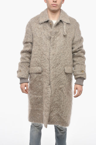 Mohair Blend Coat with Hidden Closure