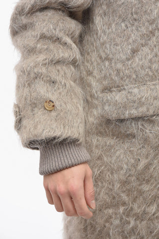 Mohair Blend Coat with Hidden Closure