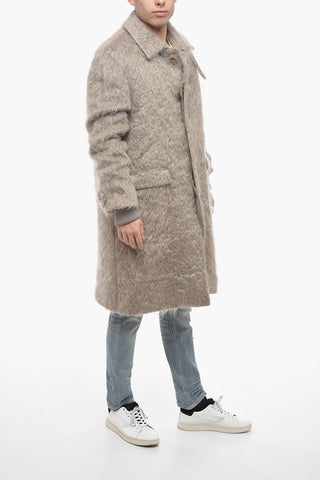 Mohair Blend Coat with Hidden Closure