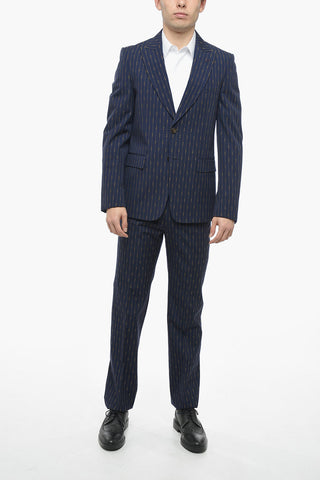 Morset Motif Wool Suit with Peak Lapel