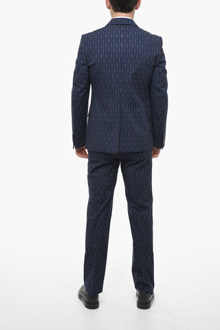 Morset Motif Wool Suit with Peak Lapel