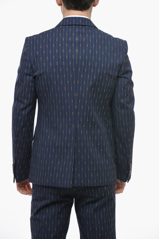Morset Motif Wool Suit with Peak Lapel