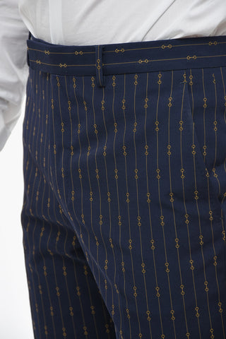 Morset Motif Wool Suit with Peak Lapel
