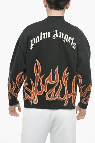 Crew Neck GRAFFITI FLAMES Lived-in Sweatshirt