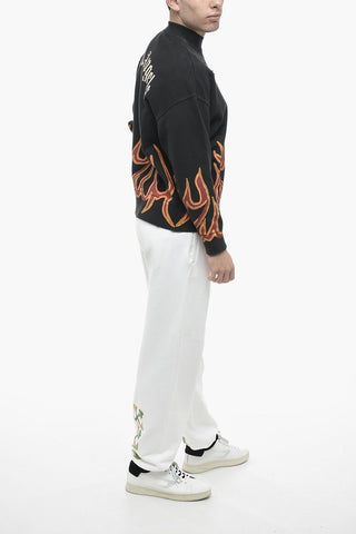 Crew Neck GRAFFITI FLAMES Lived-in Sweatshirt