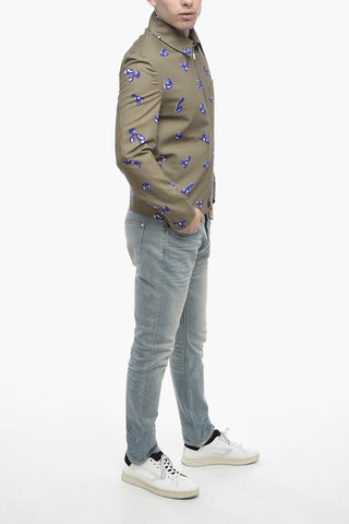 Allover Print Wool Blend Windbreaker