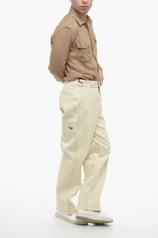 Cotton Loose Fit Pants with Belt Loops